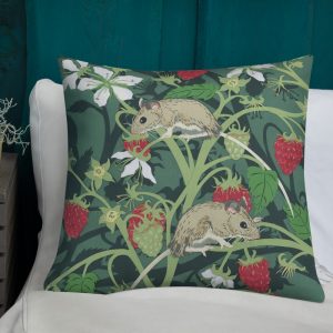 Wood Mice with Raspberries Cushion