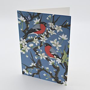 Bullfinches on Blossom Greeting Card