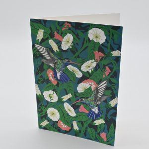 Humming Birds on Bindweed Greeting Card