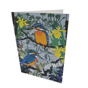 Kingfishers and River Plants A5 Greeting card
