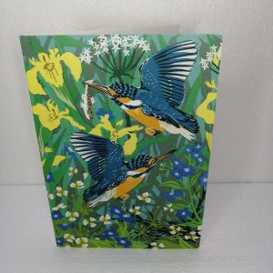 Yellow Iris with Kingfishers