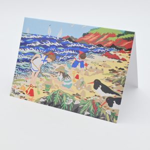 Children on the Beach greeting card