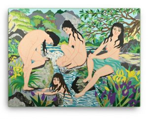 Naked Bathers by the Stream Canvas Print