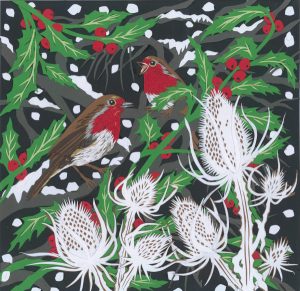 Christmas Card - Red Robins
