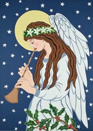 Lyrical Christmas Angel - A5 Card