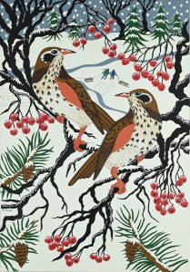 Redwings and Berries - A5 Card