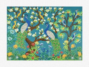 Peacock Garden - Giclee Print ready for framing