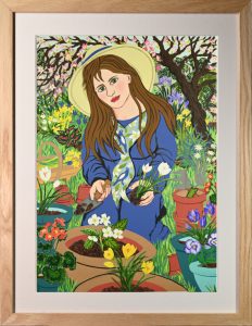 Springtime Potting - A3 Framed Giclee Print