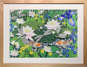 Dragonflies, Koi and Waterlilies