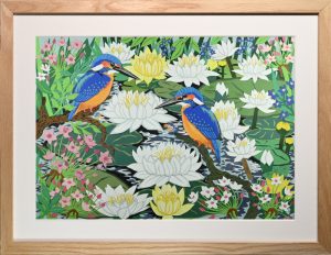Kingfishers and Water Lilies