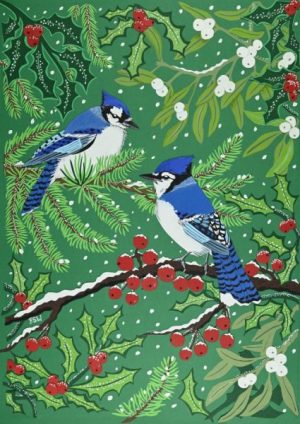 Christmas Bluejays art Card