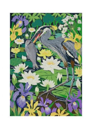 The Greedy Heron A5 Art card