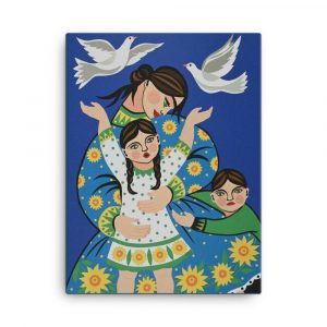 Cut-paper Tribute to Lyubov Panchenko stretched canvas