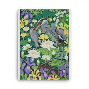 The Greedy Heron - stretched canvas