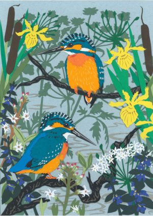 Kingfishers and River Plants - Limited Series Giclee Prints with custom mountboard