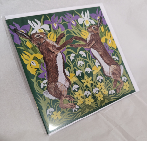 Spring Hares Square Card