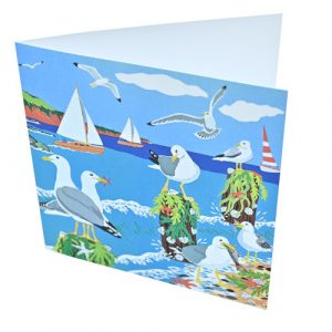 Gathering of Gulls Square Card
