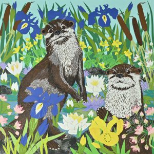 Playful Otters Art Print