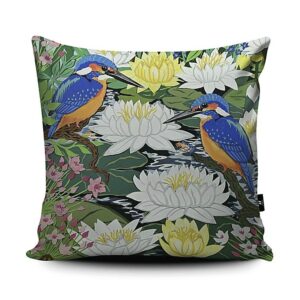 Kingfishers and Waterlilies cushion