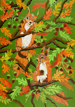 Autumn Squirrels art print