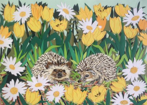 Countryside:Hedgehogs and Tulips