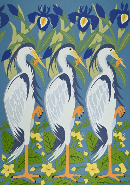 Herons and Irises