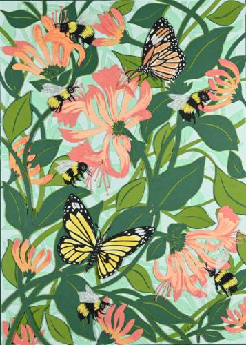 Arts and Crafts:Honeysuckle Bees and Butterflies